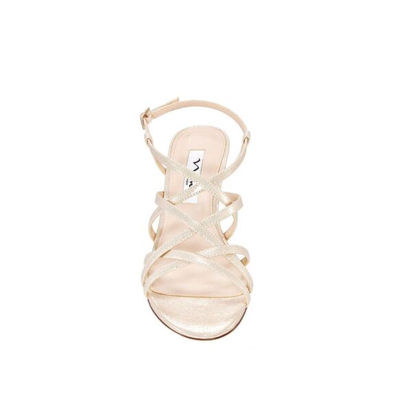 NINA NEW YORK Womens Gold Neptune Almond Toe Sculpted Heel Slingback Sandal 9 M - Picture 3 of 4